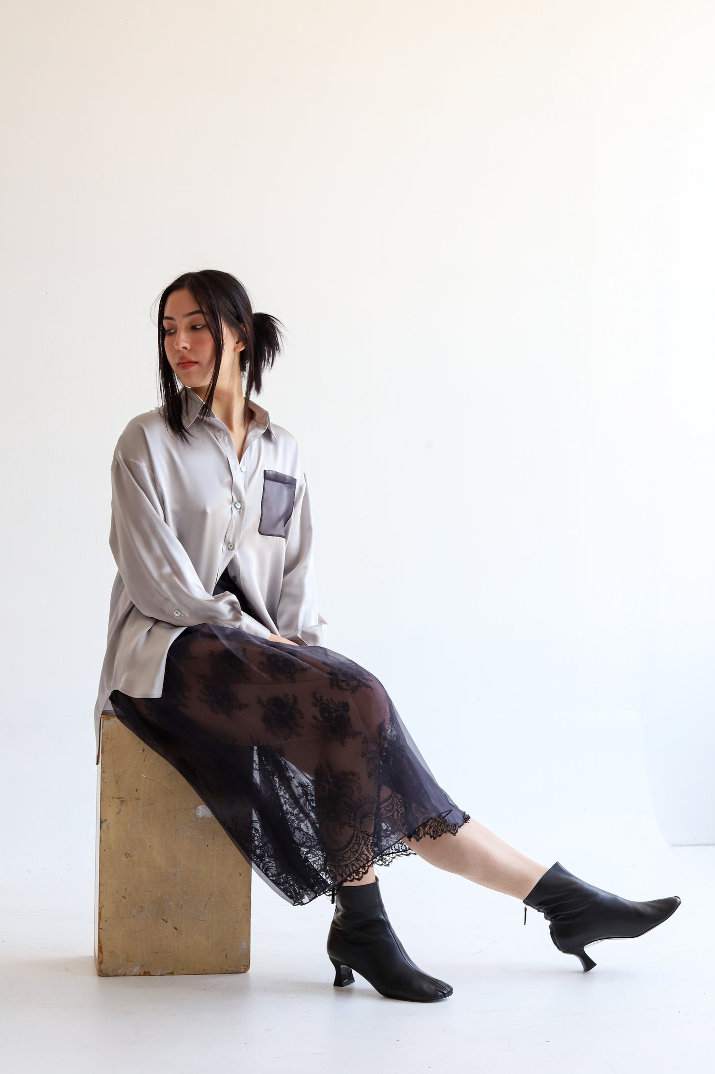 Hannah Button Down Shirt in Silk
